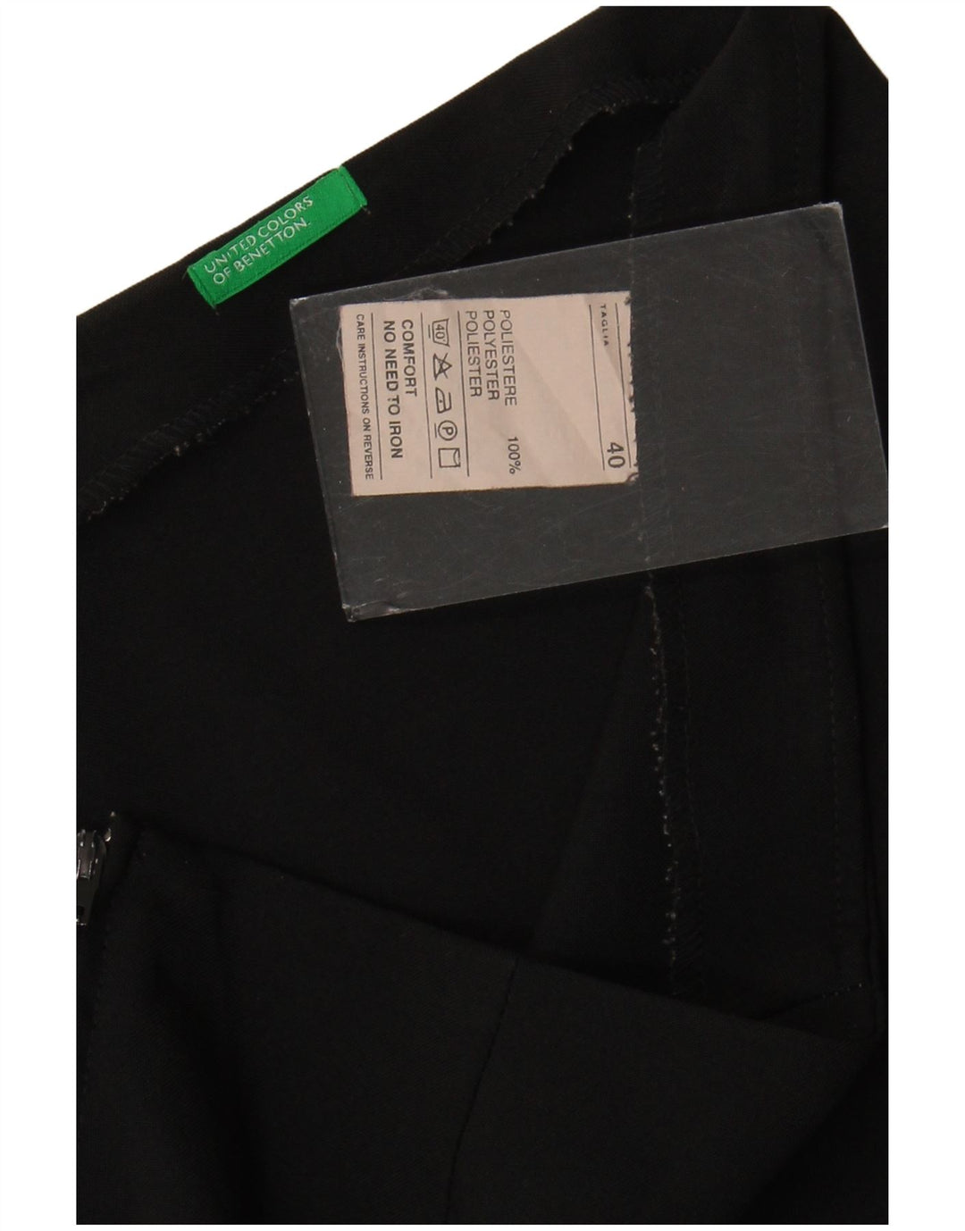 Saia reta feminina Benetton IT 40 Small W30 poliéster preto