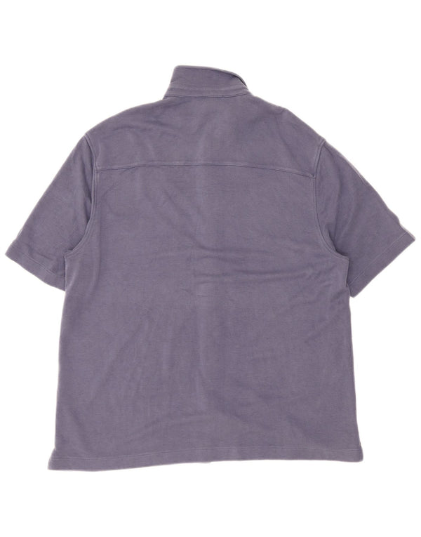 Cos Camisa masculina de manga curta grande azul marinho Lyocell