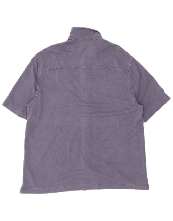 Cos Camisa masculina de manga curta grande azul marinho Lyocell