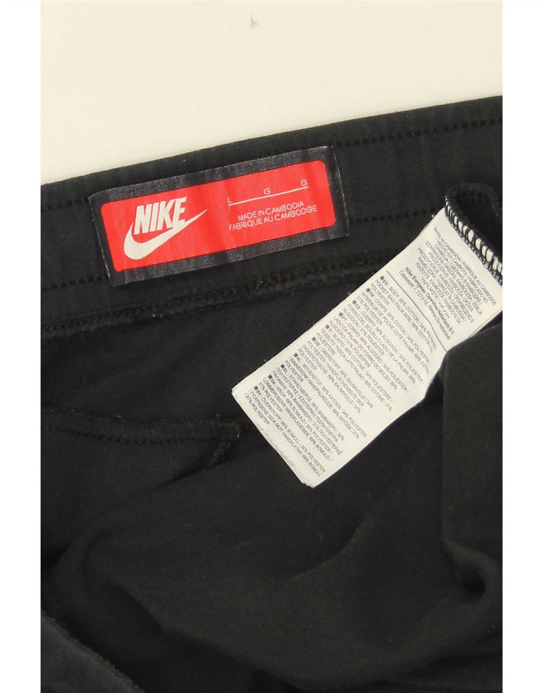 Calça de treino masculina Nike joggers grande algodão preto