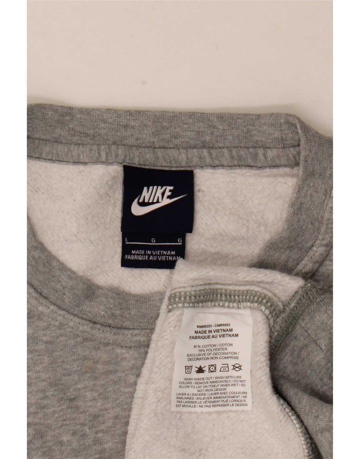 Moletom masculino Nike Jumper grande algodão manchado cinza
