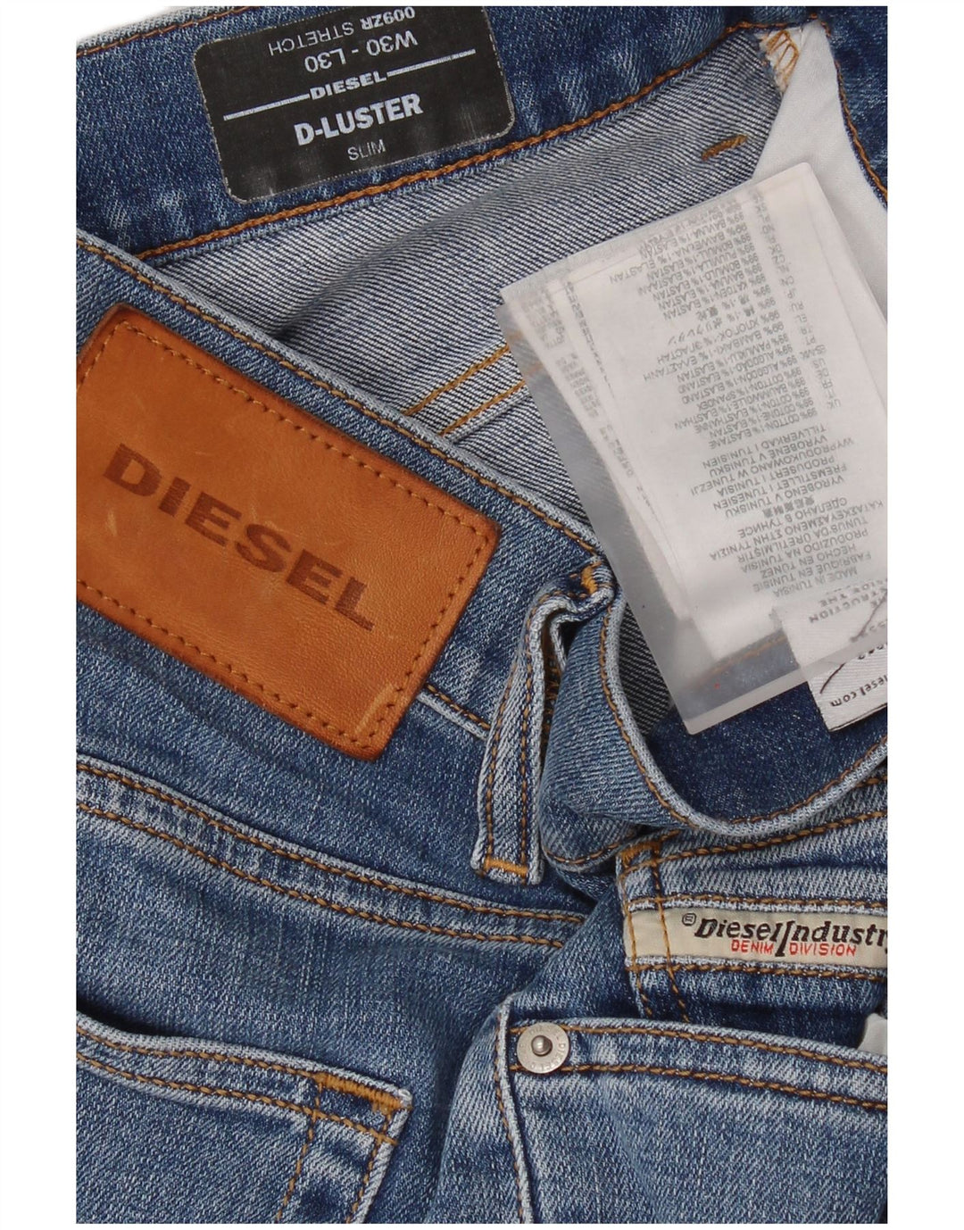 Diesel Masculino D-Luster Slim Jeans W30 L30 Azul Algodão