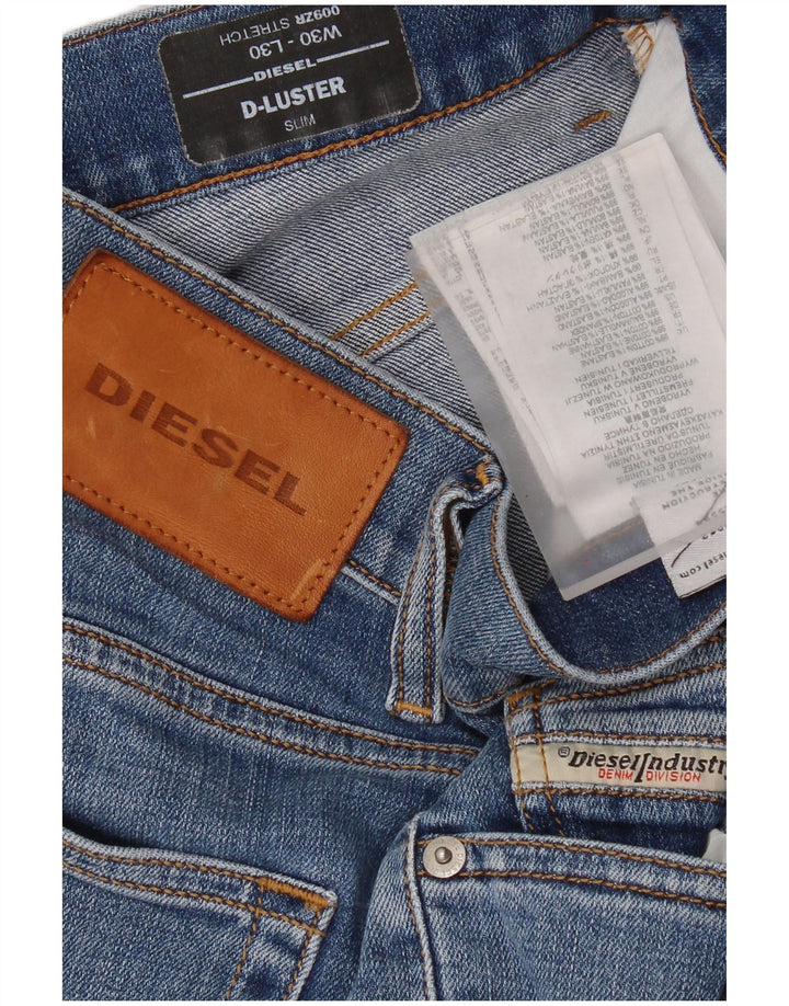 Diesel Masculino D-Luster Slim Jeans W30 L30 Azul Algodão