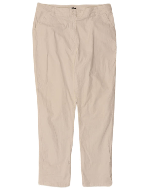 Calça Chino Feminina M&Co UK 14 Grande W34 L29 Algodão Branco