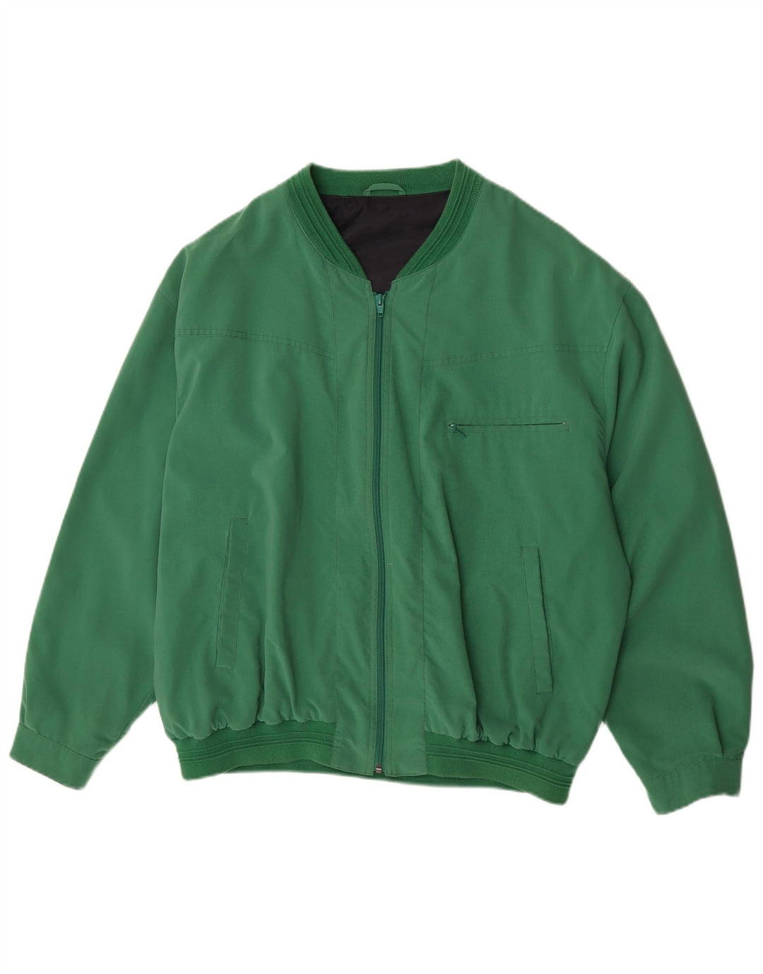 Jaqueta bomber masculina vintage UK 42 XL poliéster verde