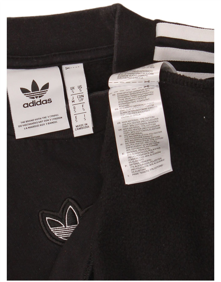 ADIDAS Mens Loose Fit Graphic Moletom Jumper Pequeno Algodão Preto
