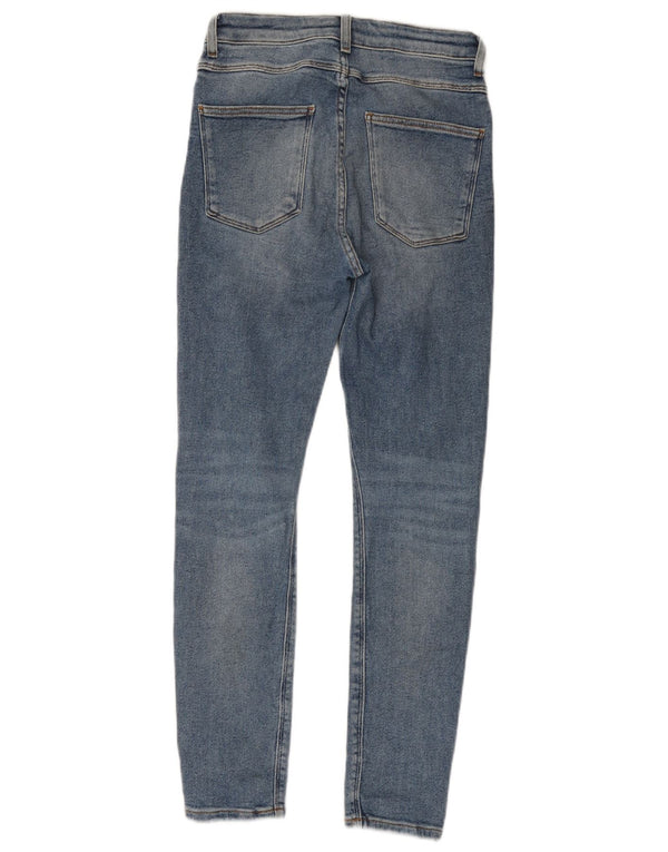 Zara Jeans skinny feminino desgastado UE 38 pequeno W28 L27 algodão azul