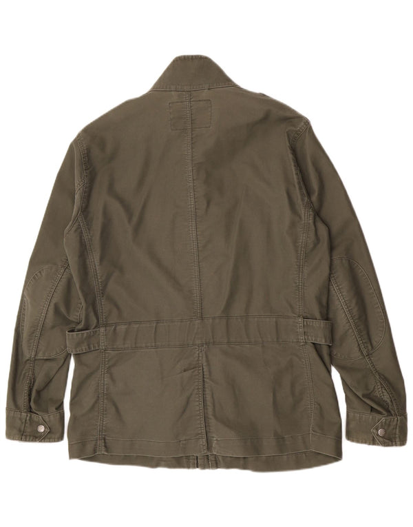 Jaqueta militar masculina Woolrich UK 40 grande algodão cáqui