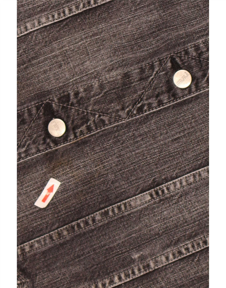 Jaqueta jeans masculina vintage UK 42 XL algodão preto