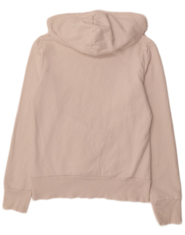 PUMA feminino gráfico moletom com capuz UK 12 médio off white algodão