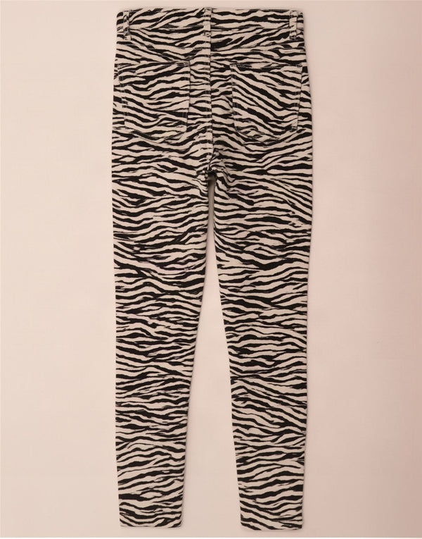 Zara Calça Jeans Skinny Trafaluc Feminina EU 40 Médio W30 L27 Preto Animal Print