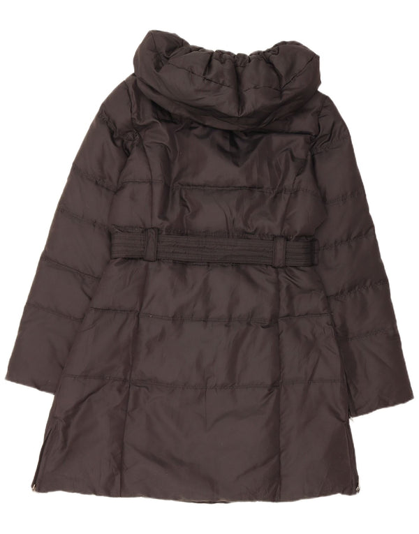 Casaco acolchoado com capuz feminino Zara UK 14 médio preto