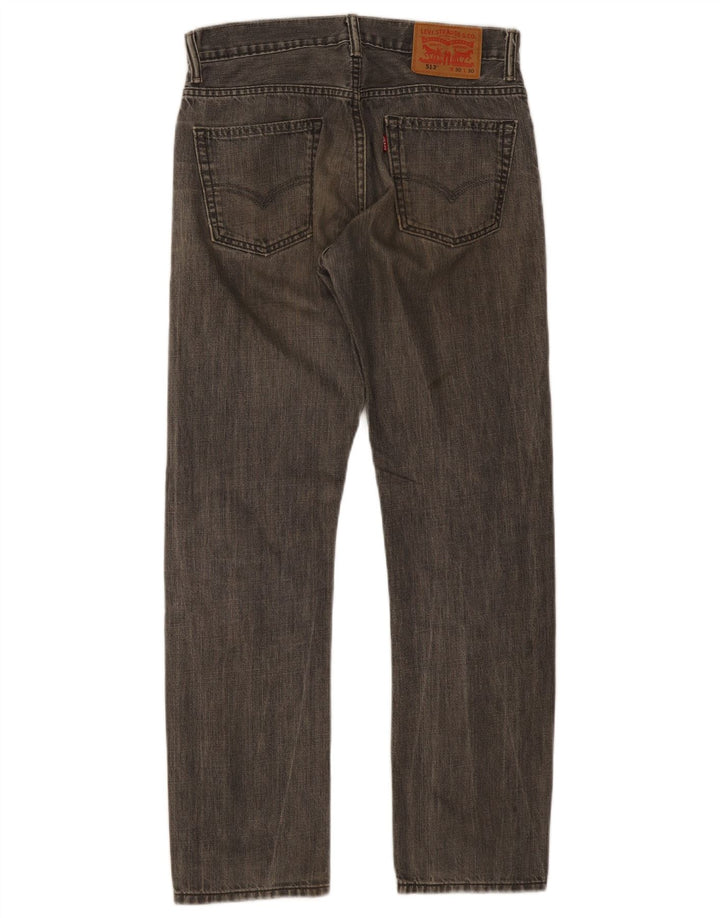 Levi's Masculino 513 Straight Jeans W30 L30 Cinza Algodão
