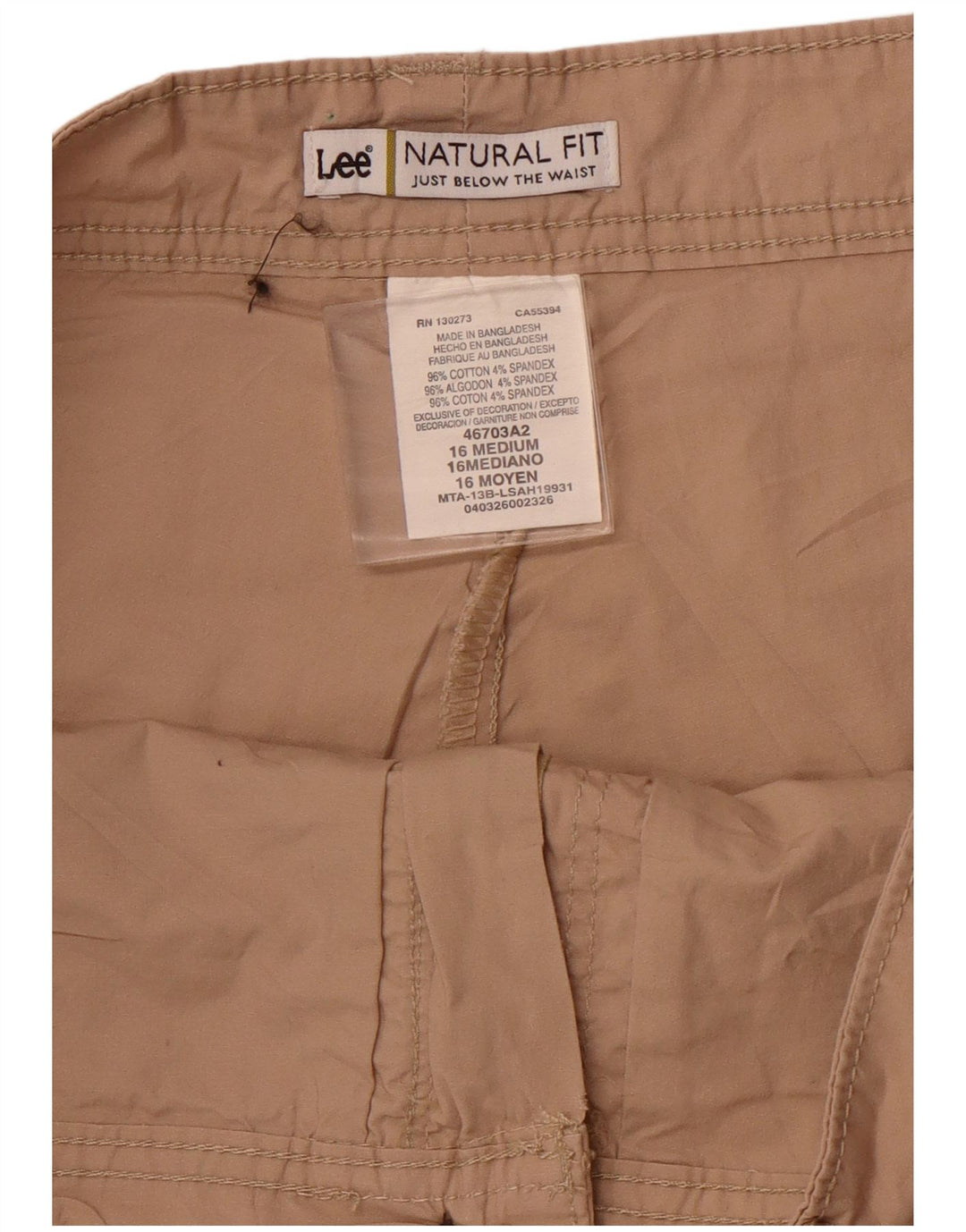 Mini skort feminino LEE US 16 2XL algodão marrom