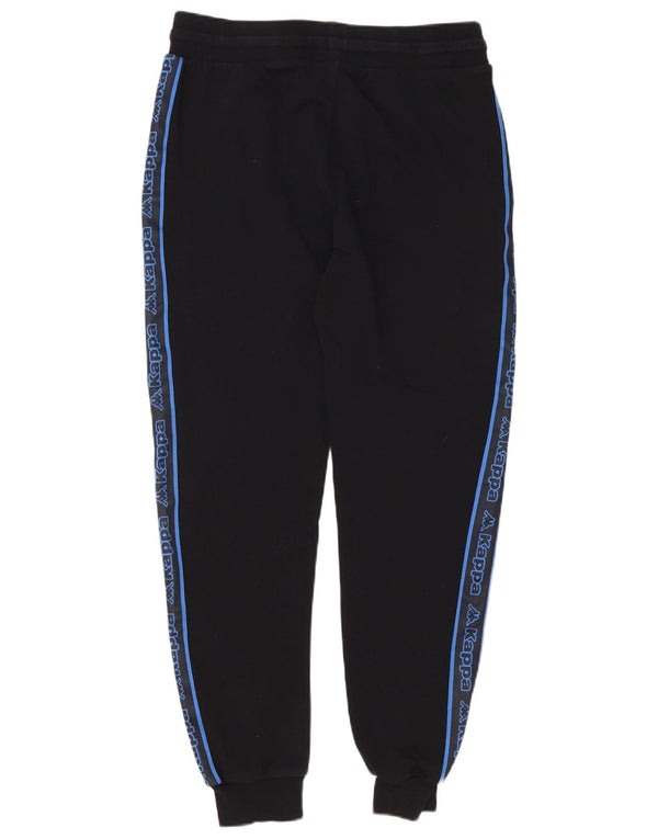 Kappa Mens Tezenis Graphic Calças de treino Joggers médio preto algodão