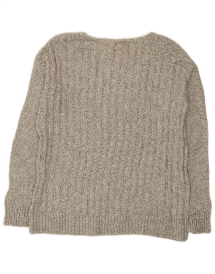 Suéter feminino Gap com decote em V grande UK 6 XS cinza