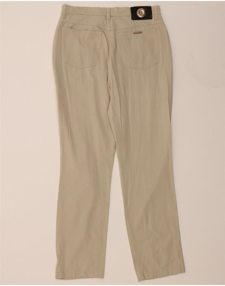 TRUSSARDI Womens Straight Casual Trousers W32 L30 Beige Cotton Vintage Trussardi and Second-Hand Trussardi from Messina Hembry 