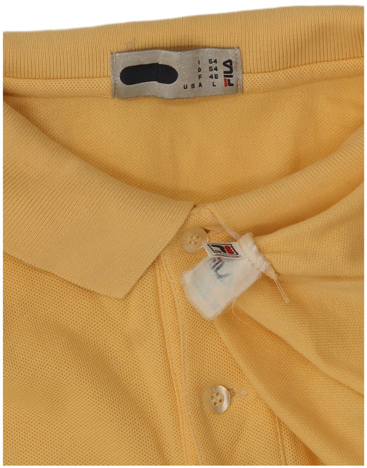 Camisa polo masculina Fila grande algodão amarelo