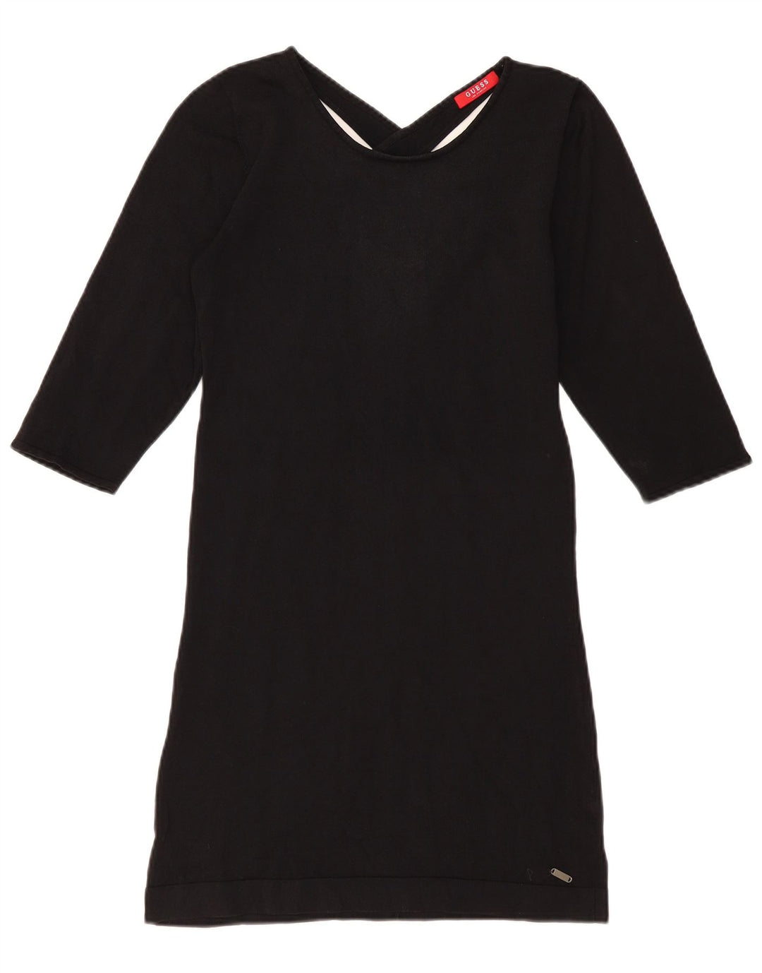 Guess Vestido feminino manga 3/4 Reino Unido 14 grande preto