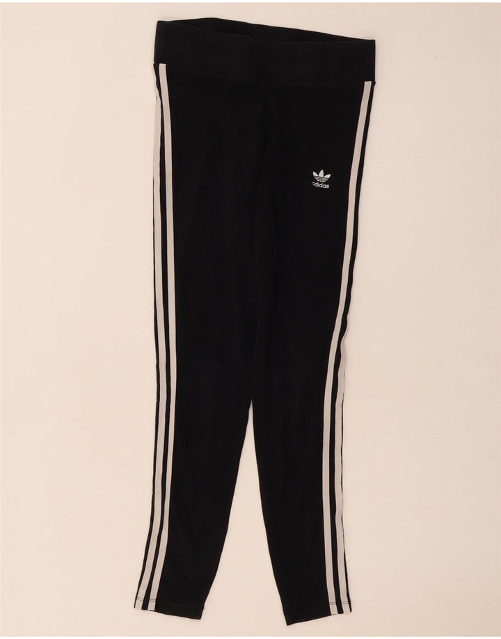 Leggings Adidas Femininas UK 10 Pequenas Algodão Preto