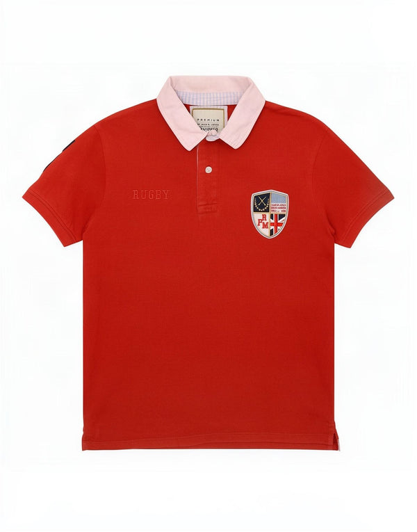 Camisa polo masculina de rugby gráfica Jack & Jones médio laranja colorblock algodão