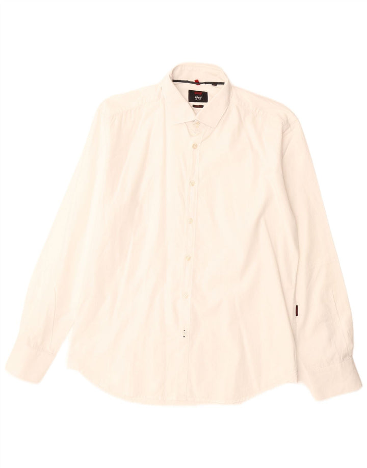 Camisa masculina Carrera Slim Fit grande branca