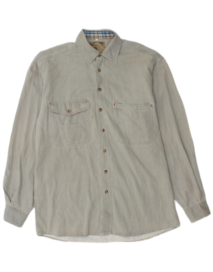 Camisa masculina de flanela BALLOON tamanho 39 cinza médio