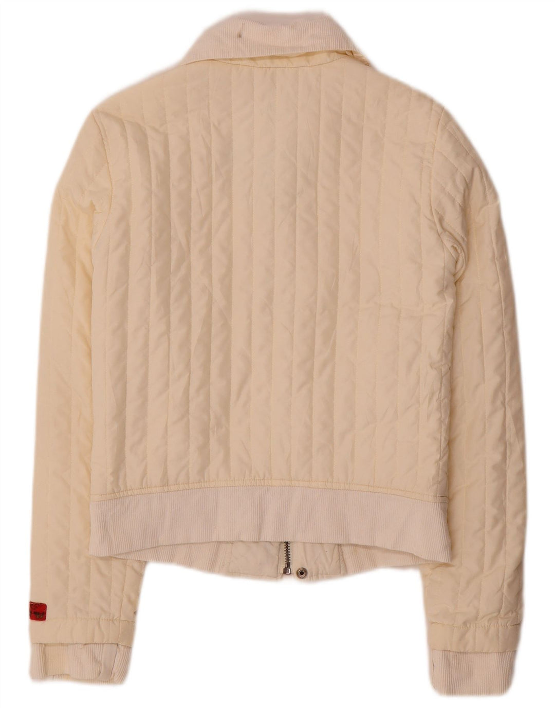 Jaqueta acolchoada feminina Diesel UK 12 poliéster branco médio