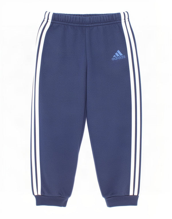 Adidas Baby Boys Joggers Tracksuit Trousers 18-24 Months Navy Blue Cotton