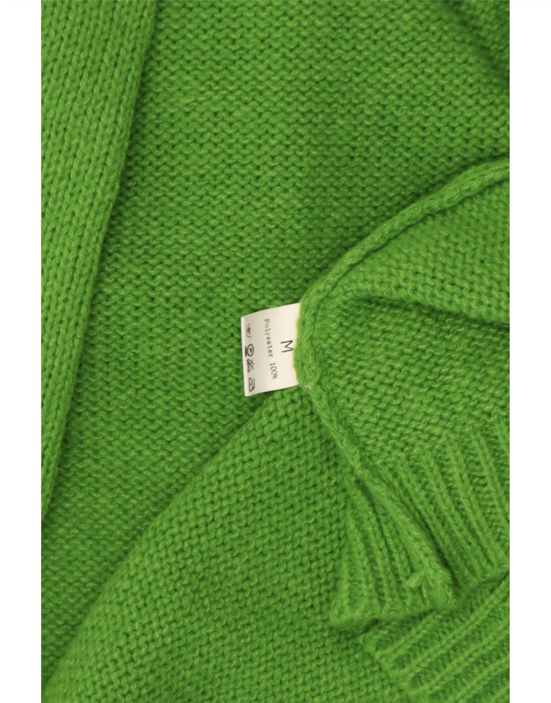 Camisola aberta do cardigan do espinhel das mulheres do vintage poliéster verde médio Reino Unido 14