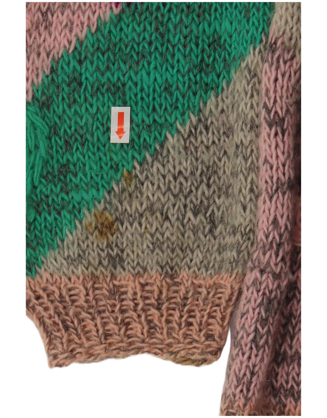 Suéter feminino VINTAGE com gola canoa UK 18 XL multicolorido floral