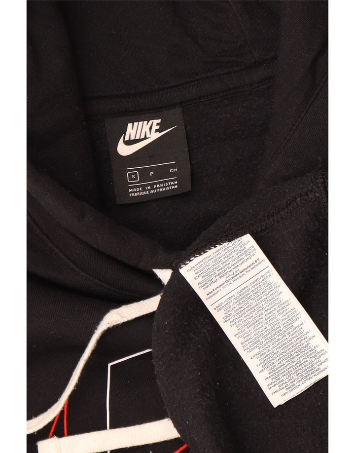 Jumper com capuz gráfico masculino Nike pequeno algodão preto