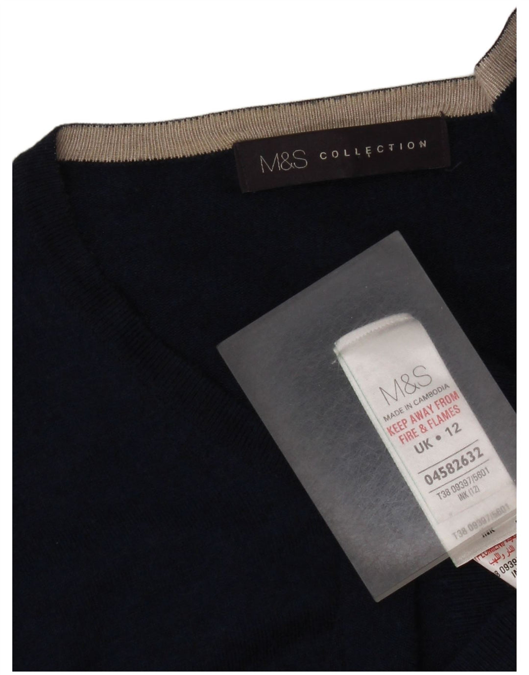 Suéter cardigã feminino Marks & Spencer UK 12 viscose azul marinho médio