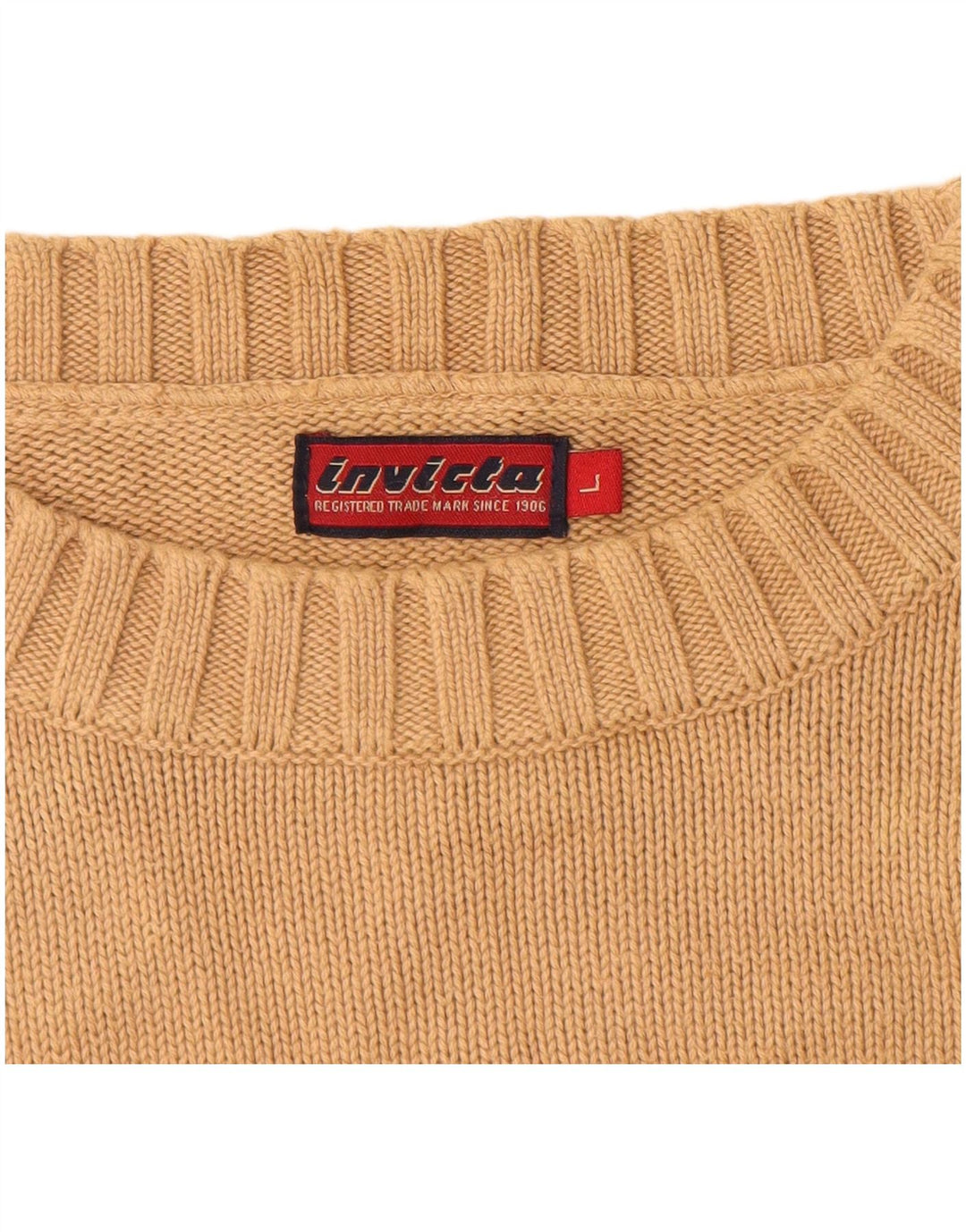 Suéter masculino INVICTA com gola redonda, algodão bege grande