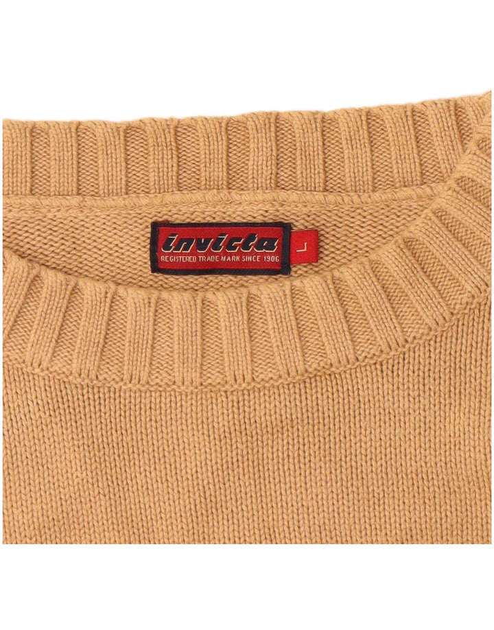 Suéter masculino INVICTA com gola redonda, algodão bege grande