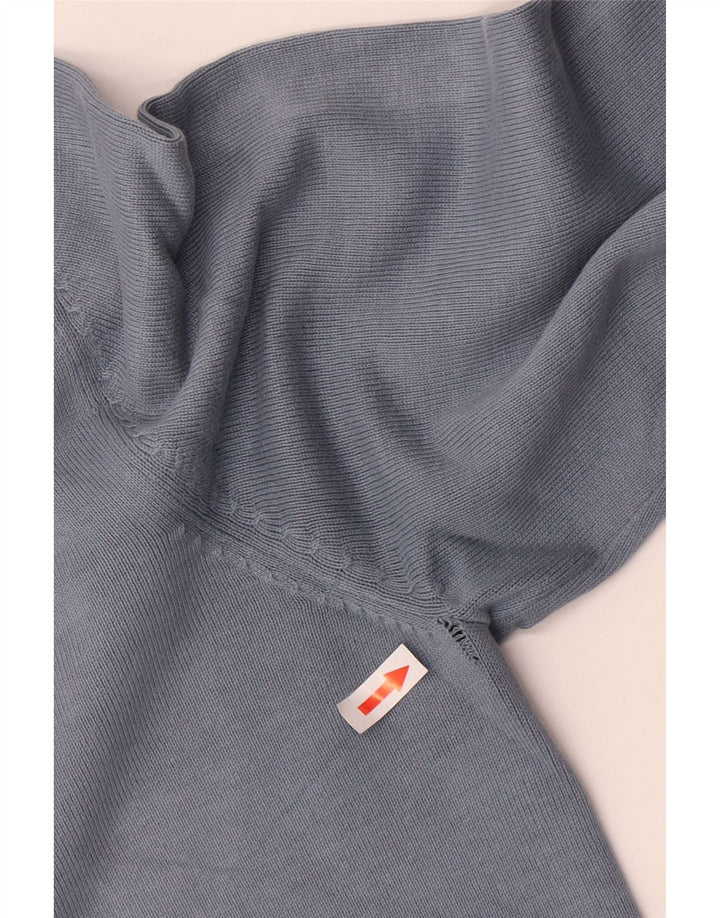 Suéter masculino Marks & Spencer com gola redonda, algodão azul médio