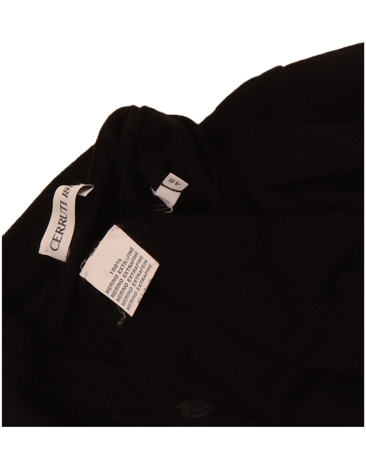 Suéter masculino Cerruti 1881 com decote em V IT 48 lã merino preta média