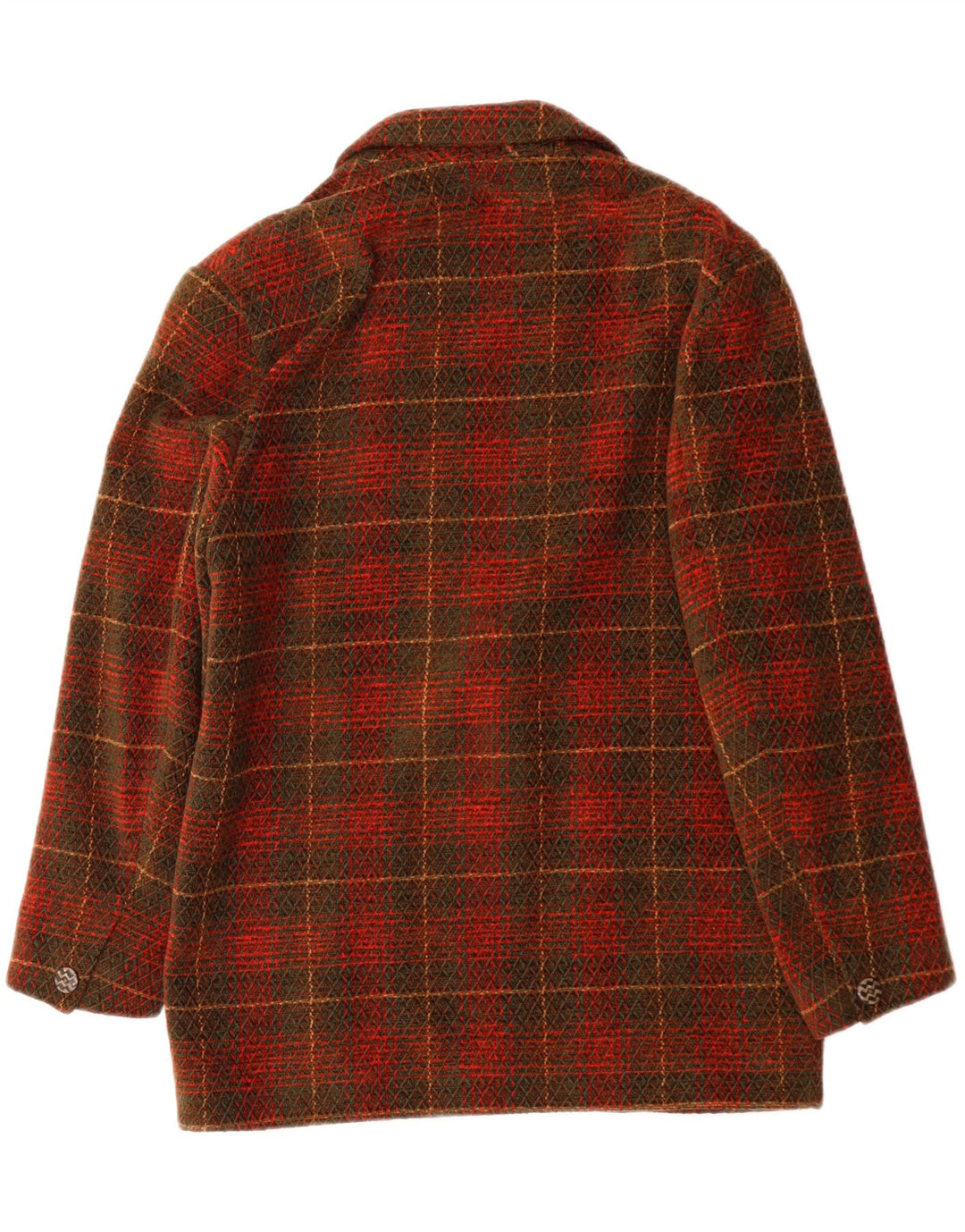 Jaqueta blazer feminina VINTAGE com 2 botões US 10 grande vermelho xadrez acrílico