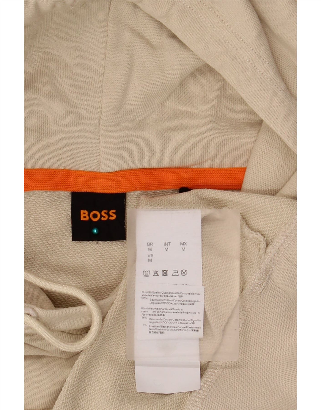 Hugo Boss Mens Hoodie Jumper Médio Algodão Bege