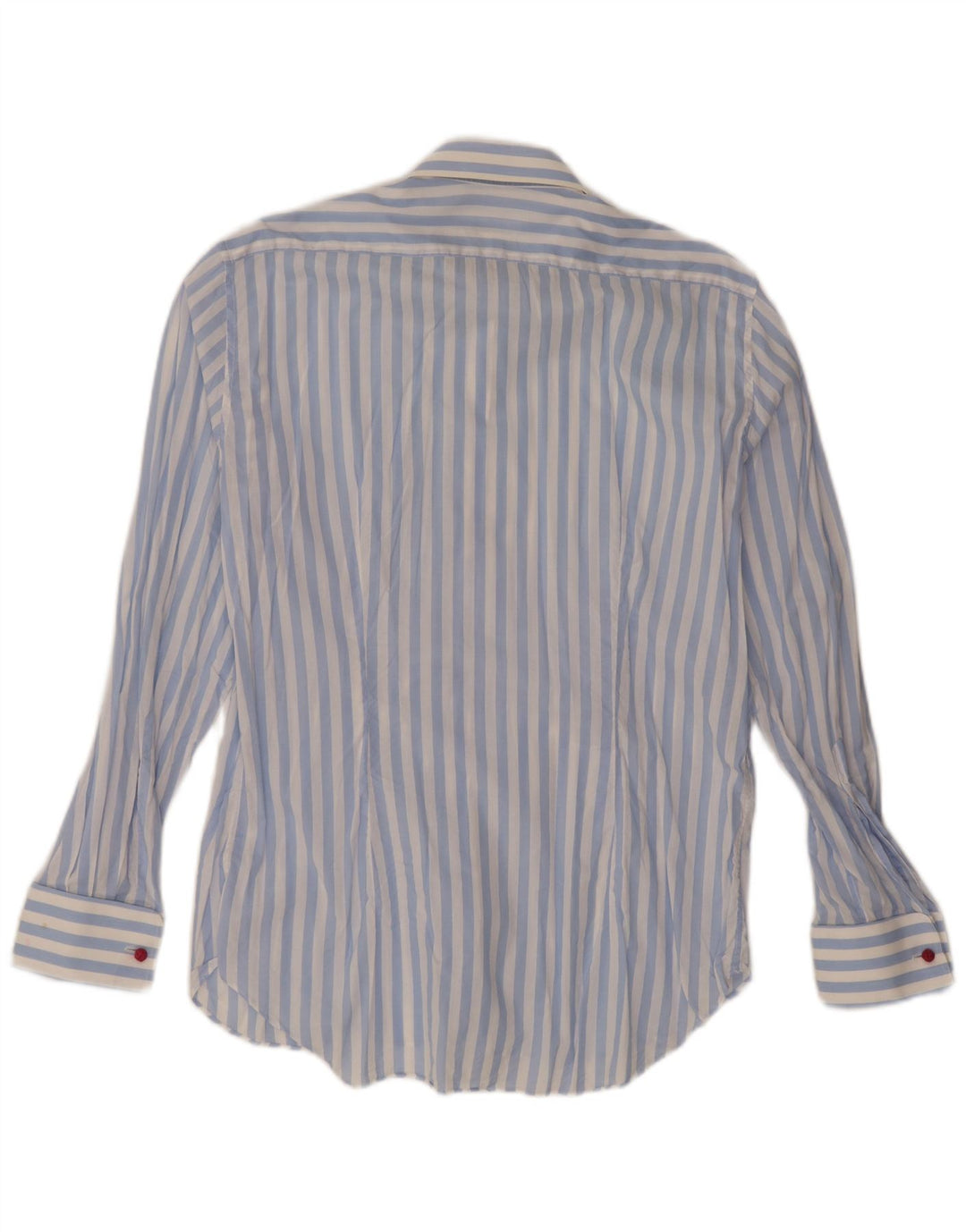 Camisa masculina vintage grande algodão listrado azul
