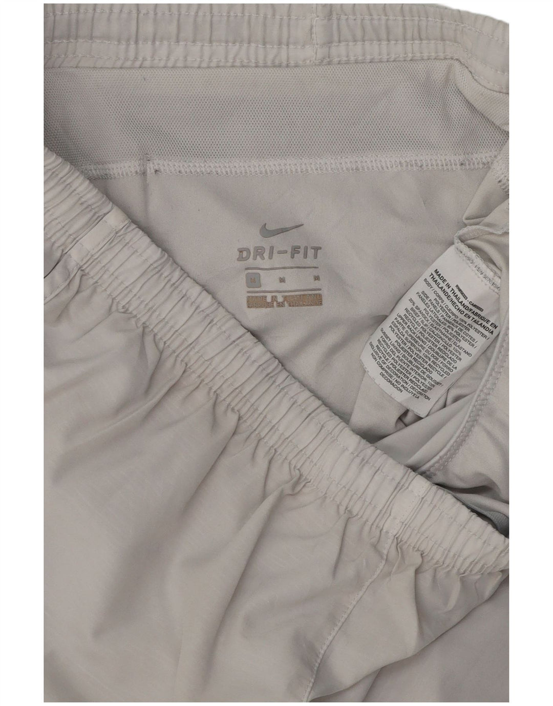 NIKE Womens Dri Fit Sport Shorts UK 14 Medium White Polyester