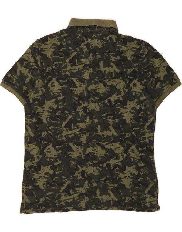 Camisa polo masculina GUESS XL cáqui algodão camuflado