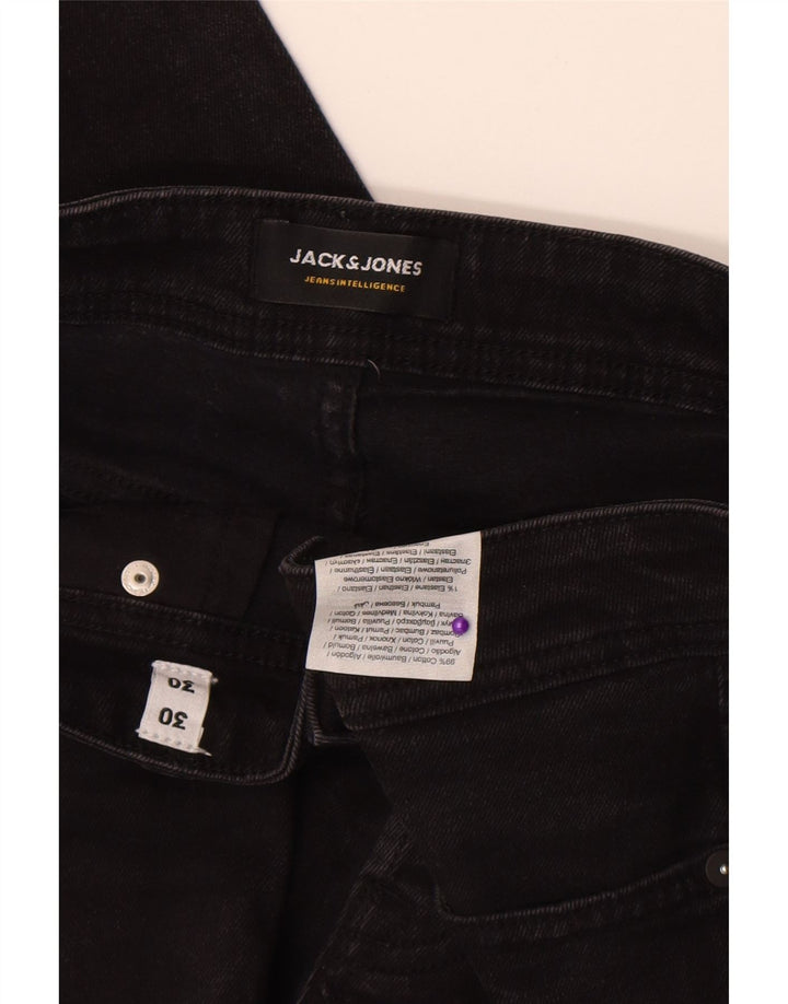 Jack & Jones Masculino GLENN Slim Jeans W30 L30 Algodão Preto