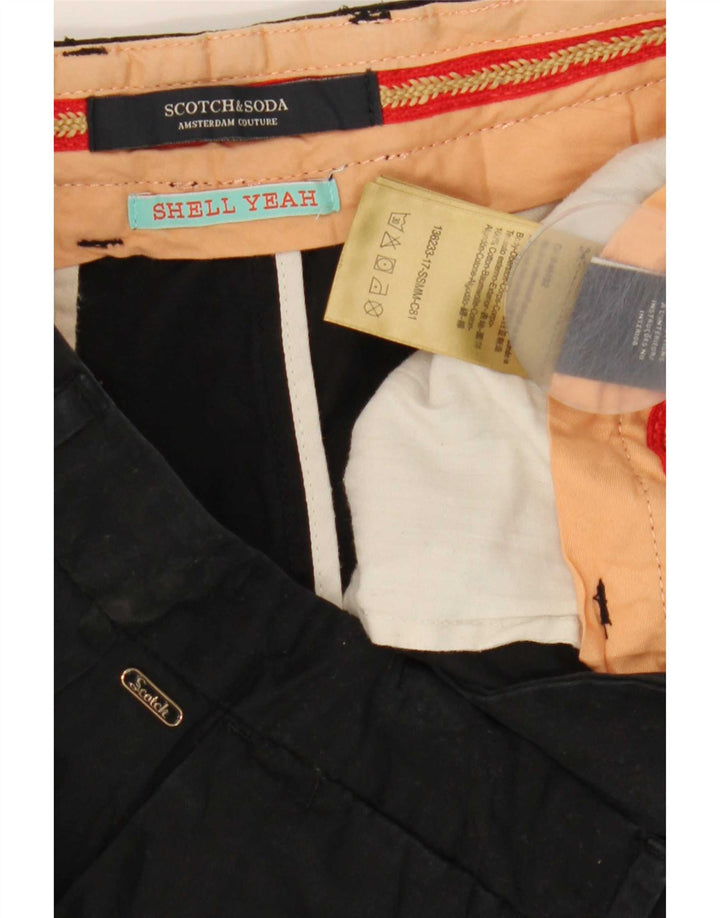 Scotch & Soda Mens Chino Shorts W33 Médio Algodão Preto