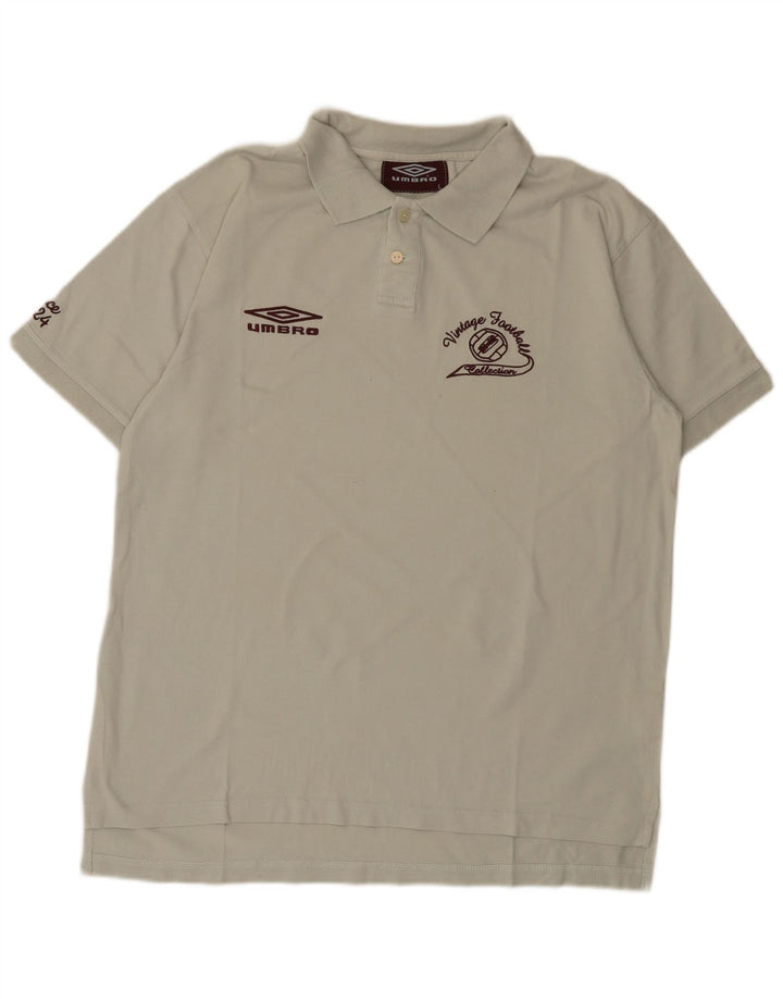 Camisa polo masculina Umbro gráfica grande algodão cinza
