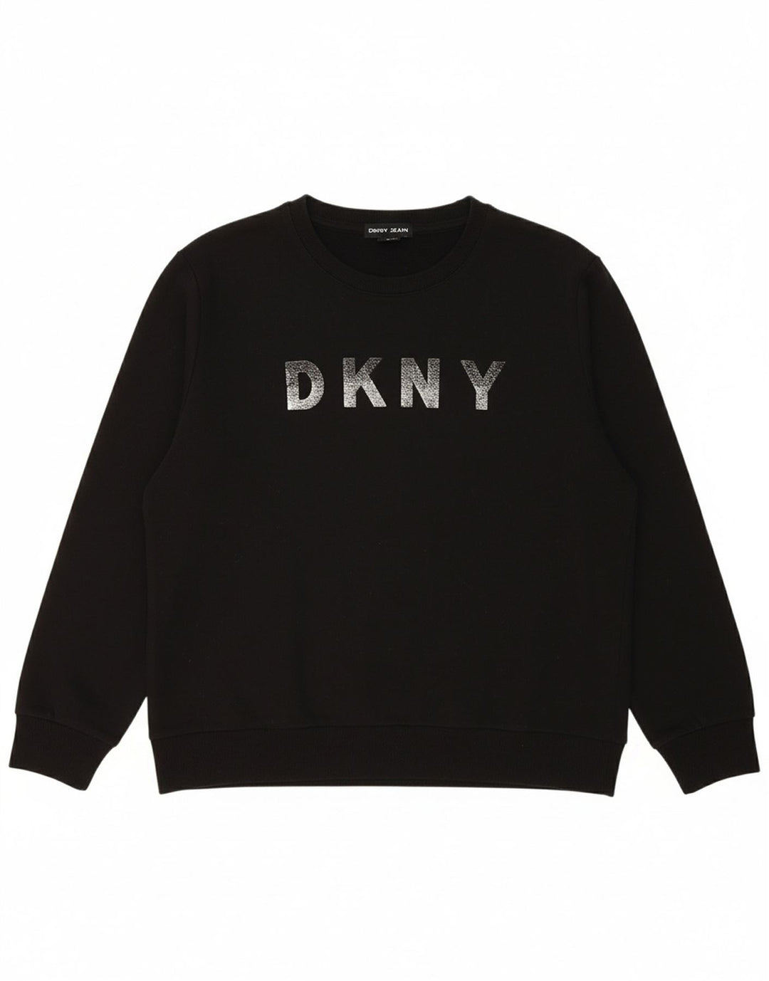Suéter gráfico feminino DKNY UK 18 XL algodão preto