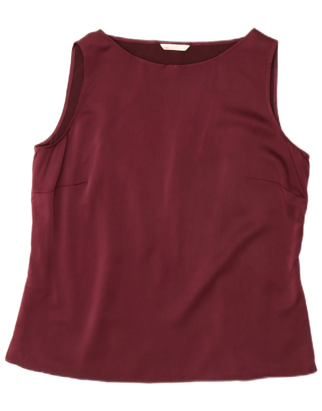 Blusa feminina sem mangas Marks & Spencer Reino Unido 18 XL Borgonha poliéster