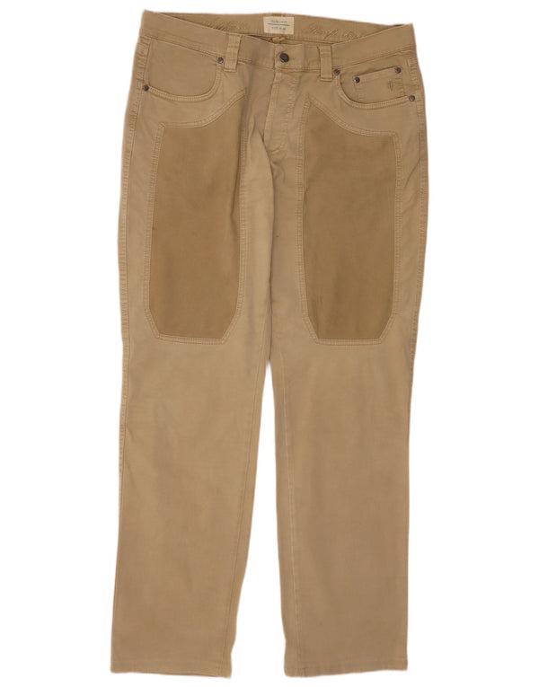 Calça casual reta masculina Jeckerson W40 L34 algodão bege