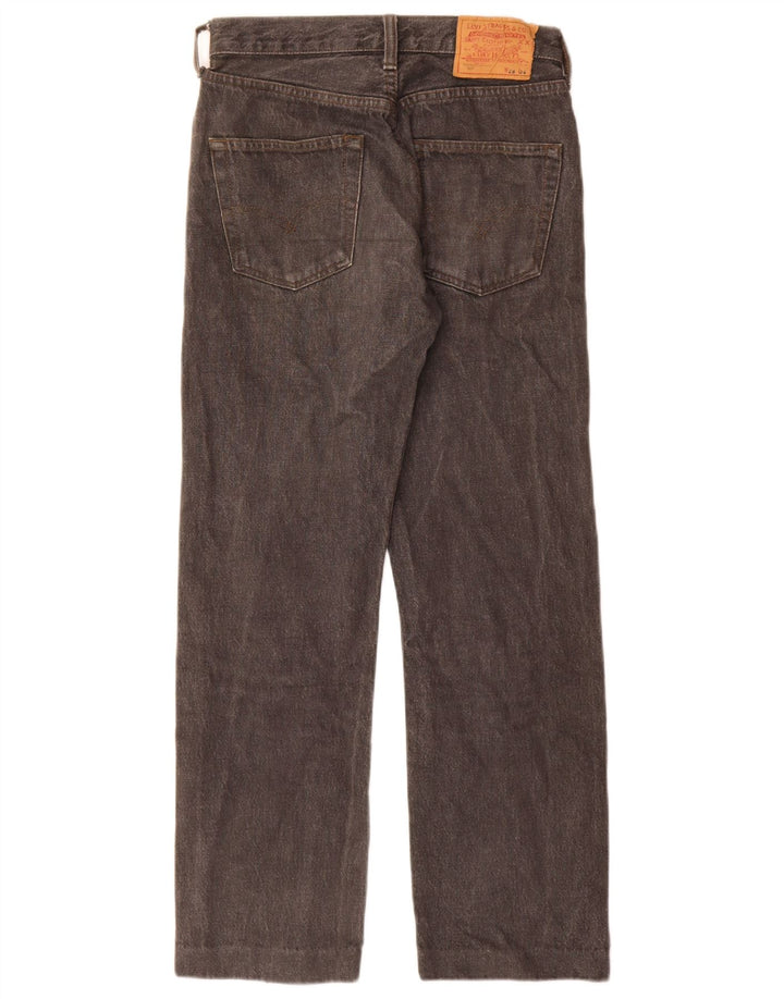 Calça jeans masculina Levi's 501 Straight W28 L28 cinza algodão