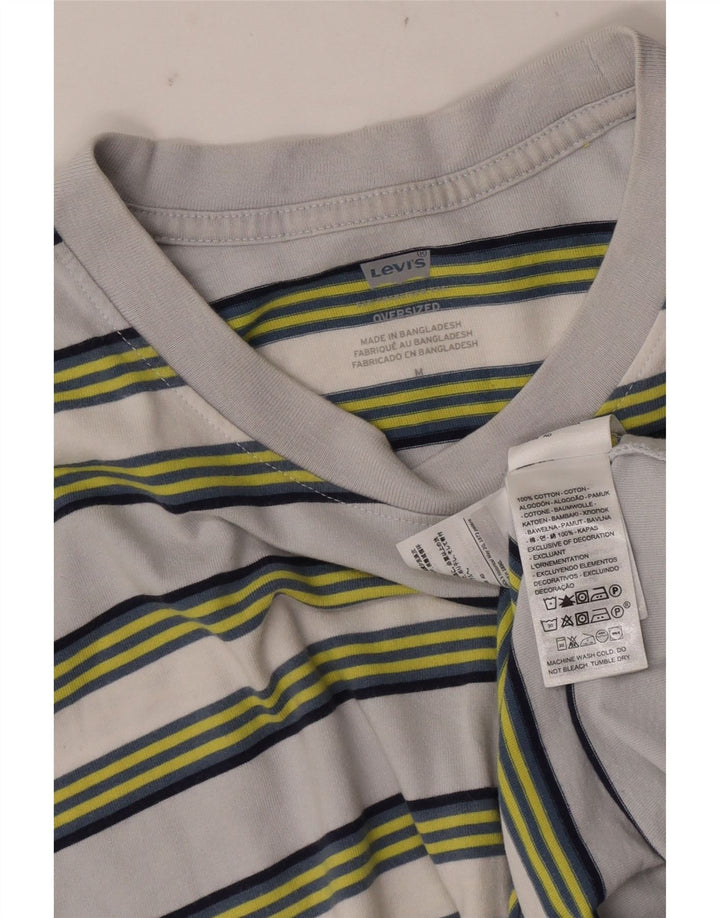Camiseta masculina oversized Levi's Top cinza médio listrado algodão